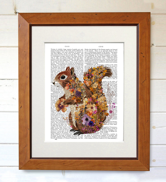Floralessence Squirrel 1, Book Print, Art Print, Wall Art