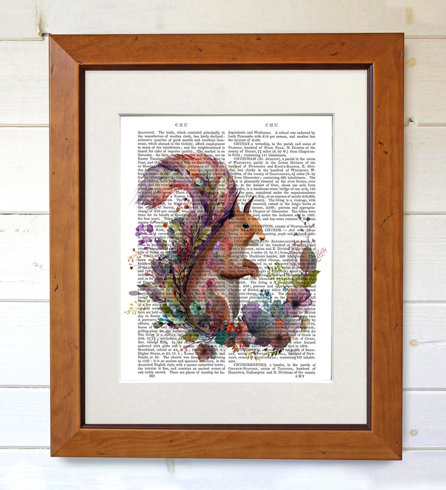 Floralessence Squirrel 2, Book Print, Art Print, Wall Art