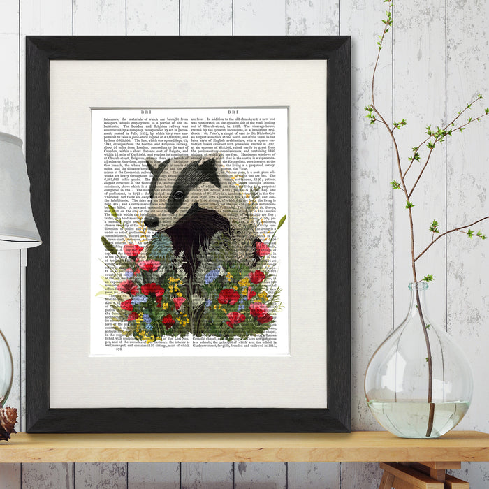 Floralessence Badger 2, Book Print, Art Print, Wall Art
