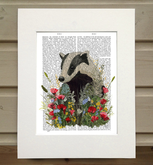 Floralessence Badger 2, Book Print, Art Print, Wall Art