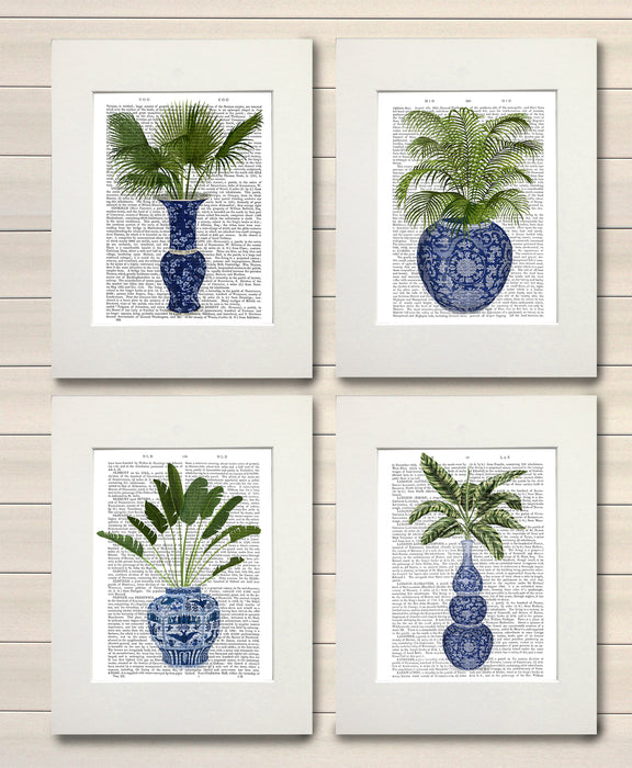Chinoiserie Ginger Jar Botanical Collection 2 Gallery Set of 4 Book Art Print Canvas
