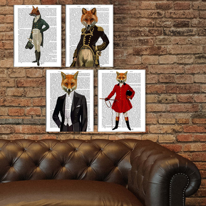 The Foxy Collection Gallery Set 4 Book Prints, Art Print, Canvas art