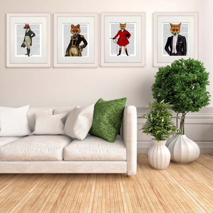 The Foxy Collection Gallery Set 4 Book Prints, Art Print, Canvas art