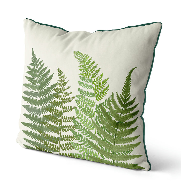 Fern Grove 1, Green leaf Cushion / Throw Pillow