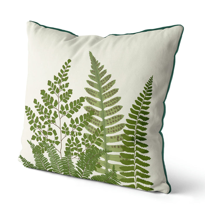 Fern Grove 2, Green leaf Cushion / Throw Pillow