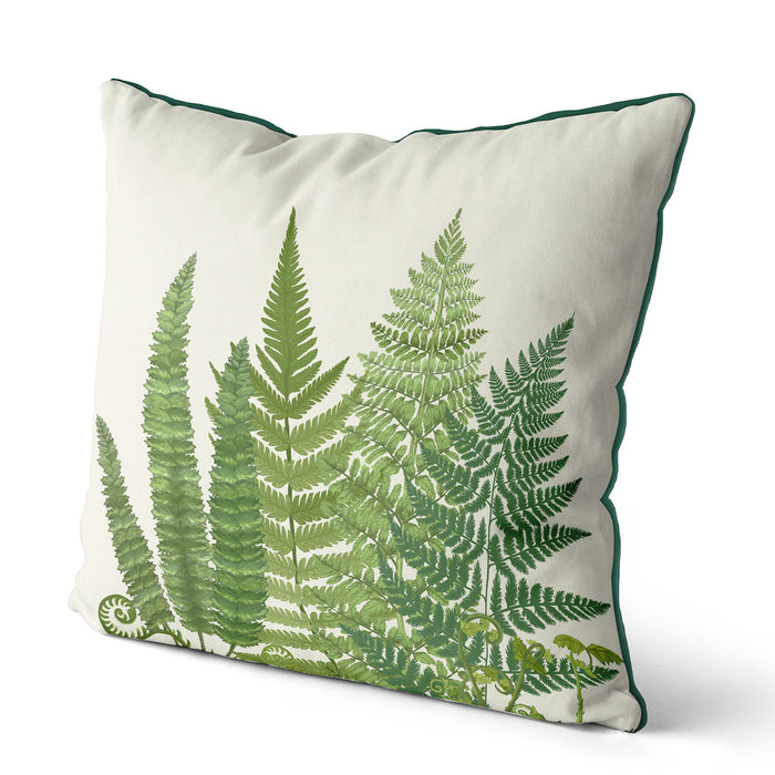 Fern Grove 4, Green leaf Cushion / Throw Pillow