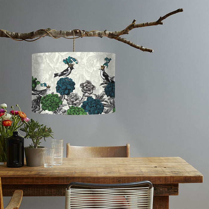 Blooming Birds, Blue and Green, Lampshade