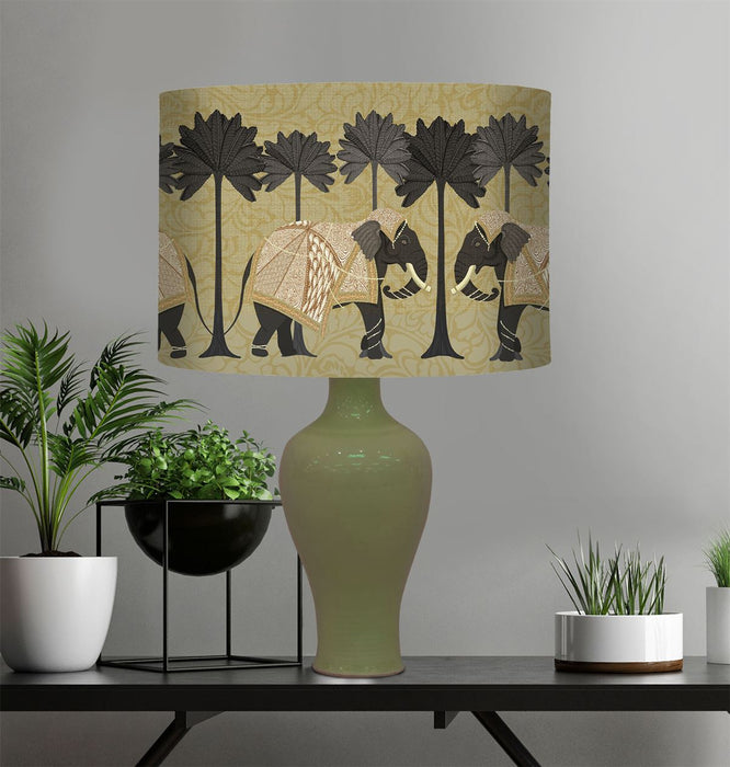 Elephant Under Palms Gold, Animalia, Lampshade