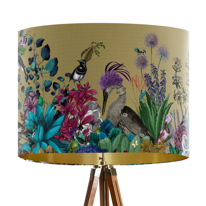 Glorious Plumes, Gold, Gold lined Lampshade