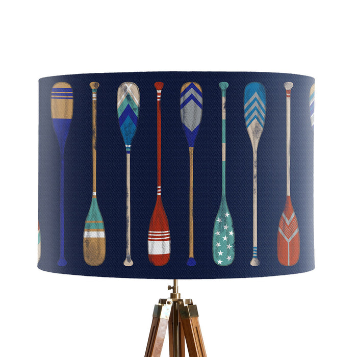 Vintage Style Oars, Bright on Blue, Lampshade