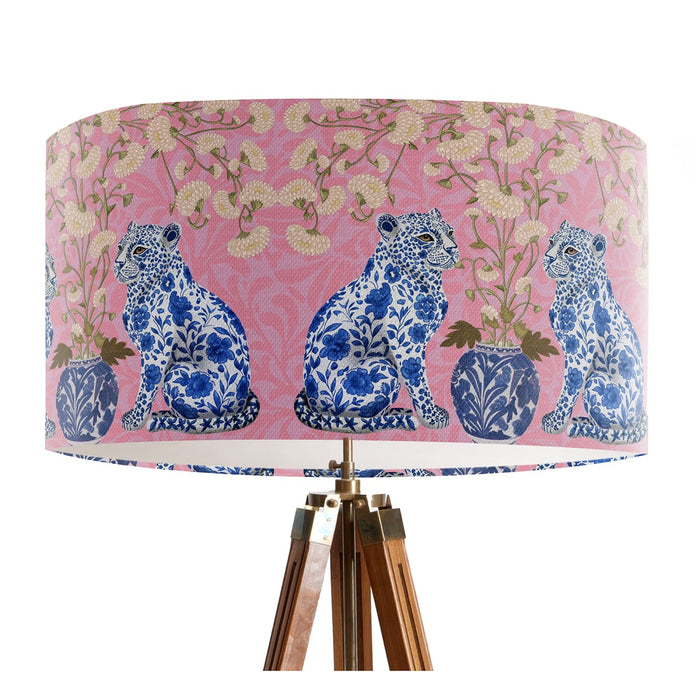 Chinoiserie Leopard Twins on Pink, Lampshade