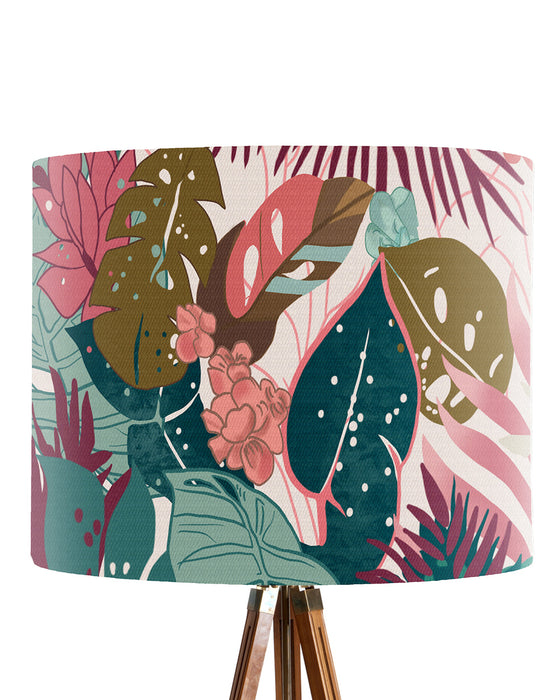 Abstract Jungle 2, Bright Tropics, Lamp shade, Drum, Pendant Lighting