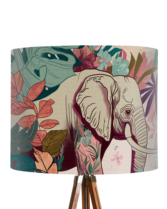 Elephant Bright Tropics Jungle, Lamp shade, Drum, Pendant Lighting