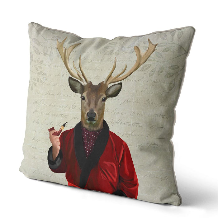 Deer In Smoking Jacket, Cushion / Throw Pillow