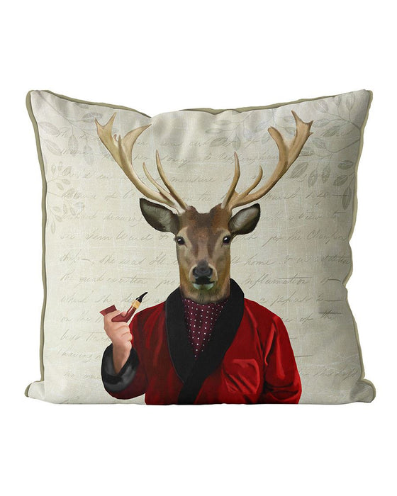 Deer In Smoking Jacket, Cushion / Throw Pillow