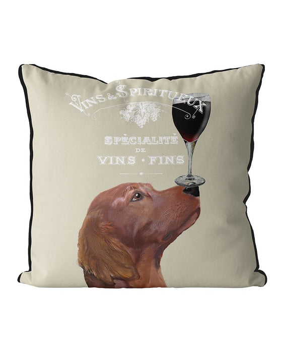 Dog Au Vin, Red Setter, Irish Setter Cushion / Throw Pillow