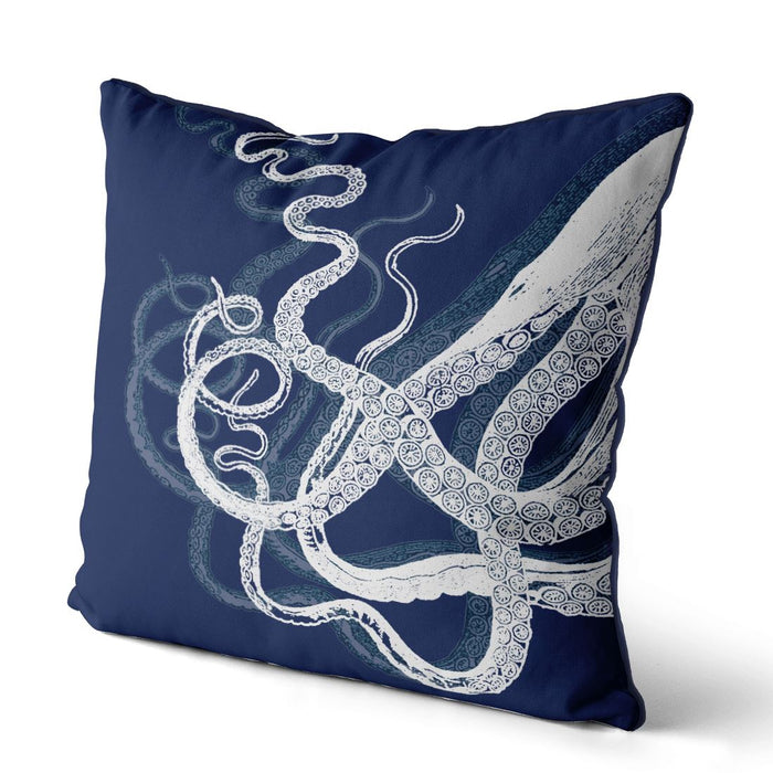 Octopus Tentacles, Blue And White, Cushion / Throw Pillow