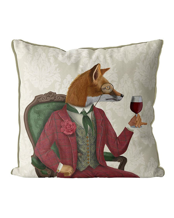 Wine Taster Fox, Portrait, Cushion / Throw Pillow