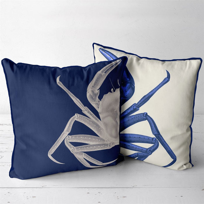 Contrasting Crab, 2 Cushion Collection, Navy Blue, Cushion / Throw Pillow