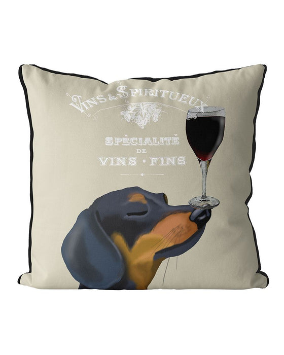 Dog Au Vin, Dachshund, Cushion / Throw Pillow