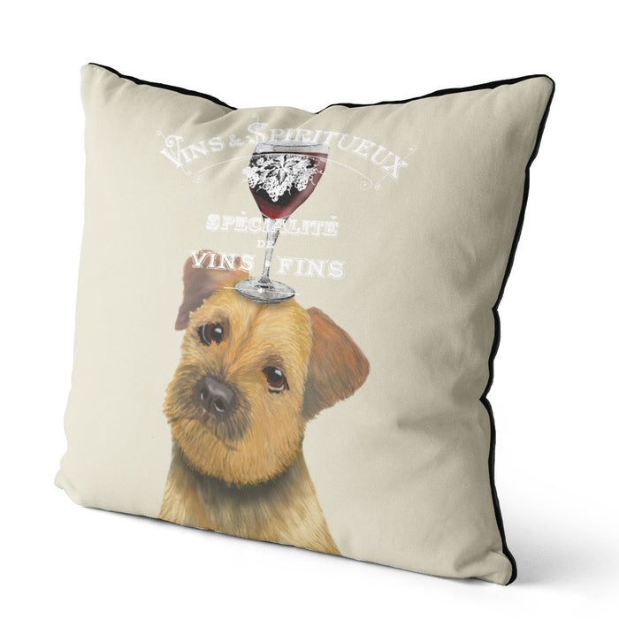 Dog Au Vin, Border Terrier, Cushion / Throw Pillow