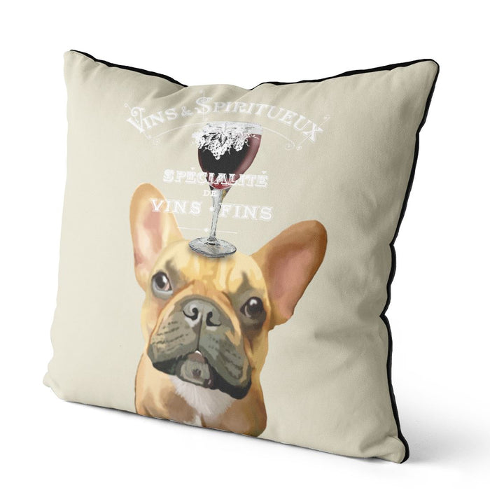 Dog Au Vin, French Bulldog, Cushion / Throw Pillow