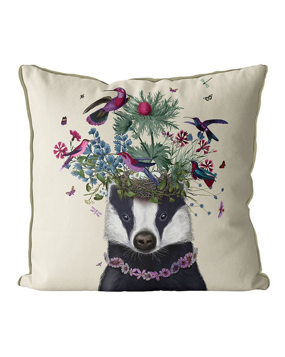 Badger Birdkeeper, Cushion / Throw Pillow