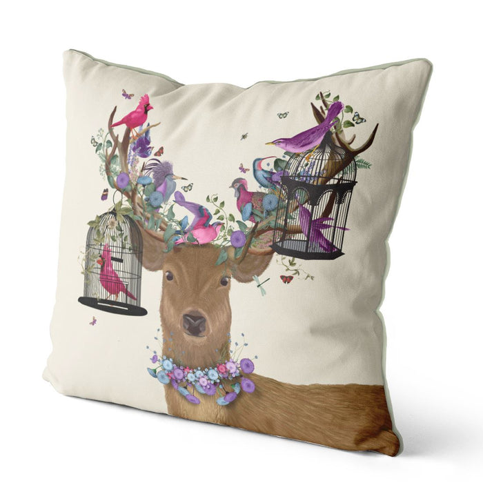 Deer Birdkeeper, Tropical Bird Cages, Cushion / Throw Pillow