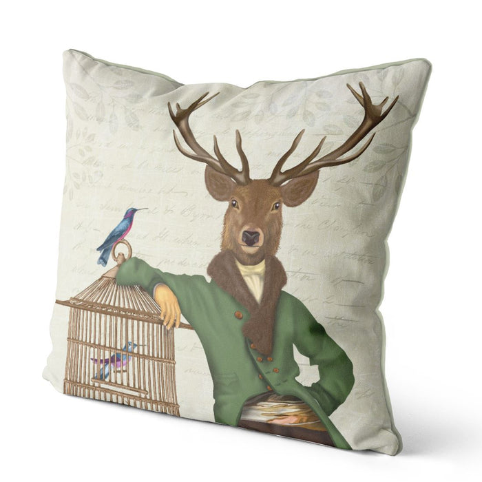 Deer and Bamboo Cage, Portrait, Cushion / Throw Pillow