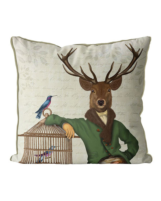 Deer and Bamboo Cage, Portrait, Cushion / Throw Pillow