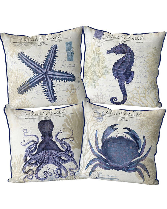 4 cushion collection - Seaside Postcard, Cushion / Throw Pillow