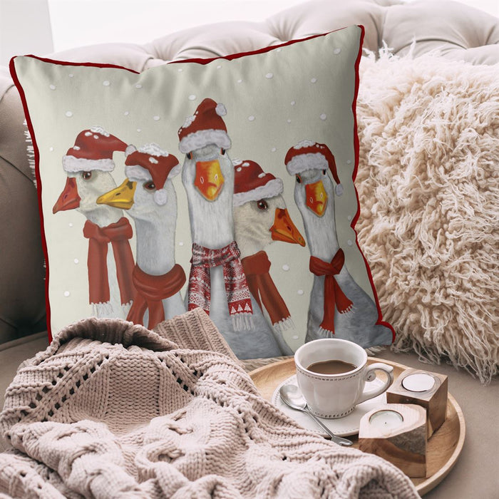 Christmas Gaggle of Geese, Cushion / Throw Pillow