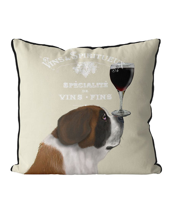 Dog Au Vin, St Bernard, Cushion / Throw Pillow