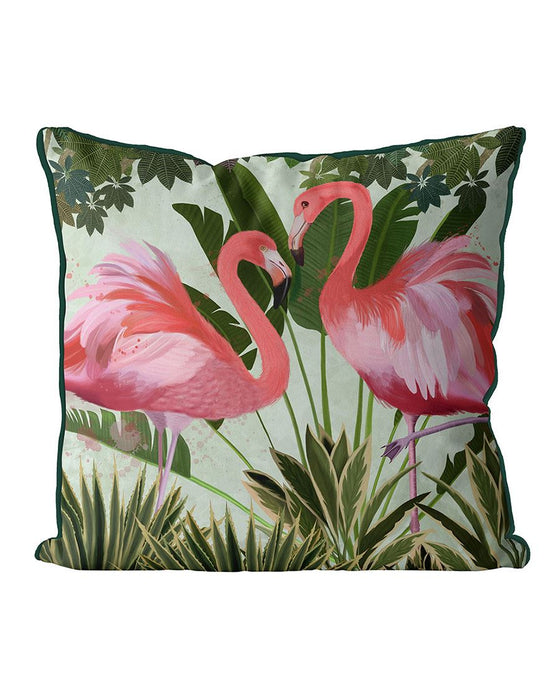 Tropical Flamingo, Pair, Cushion Throw Pillow — FabFunky