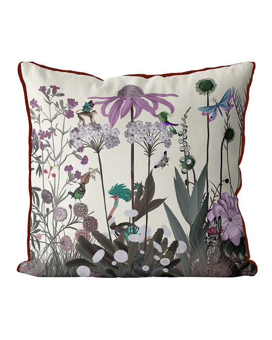 Wildflower Blush, Ostrich, Cushion / Throw Pillow