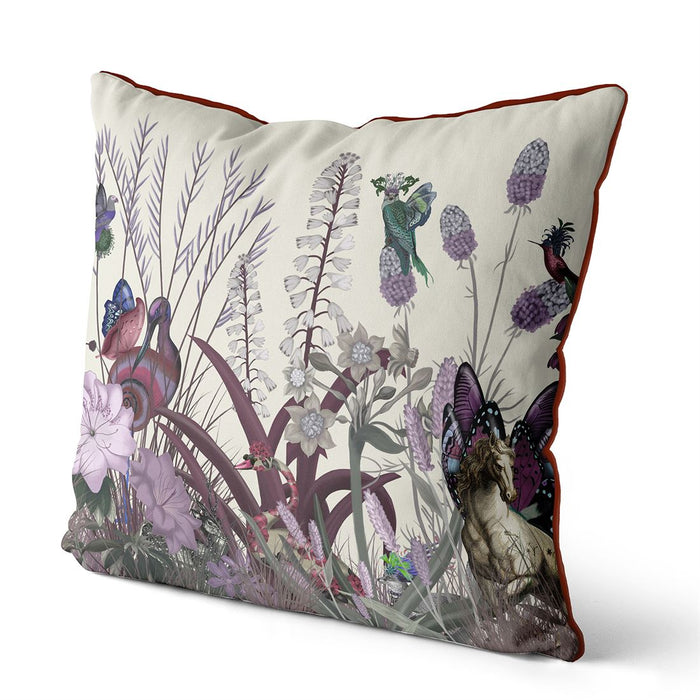 Wildflower Blush, Swan, Cushion / Throw Pillow