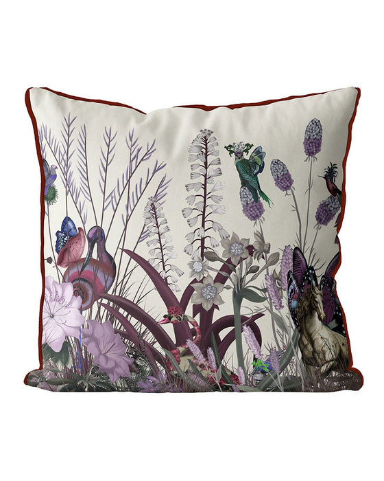 Wildflower Blush, Swan, Cushion / Throw Pillow