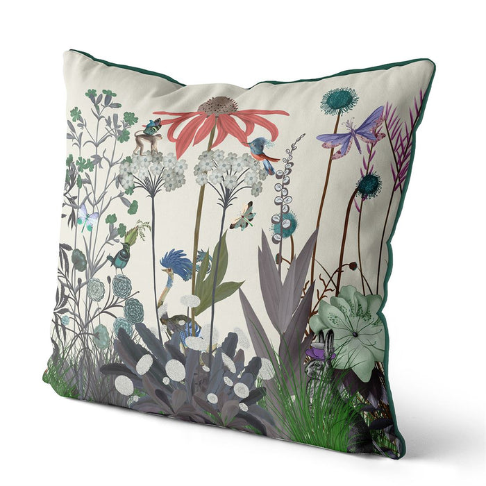 Wildflower Bloom, Ostrich, Cushion / Throw Pillow