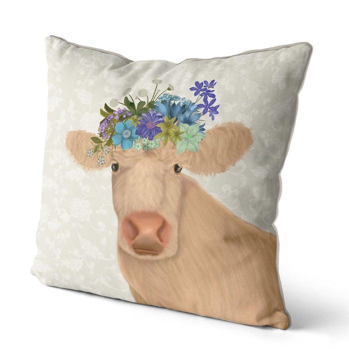 Cream Cow Bohemian, Cushion / Throw Pillow