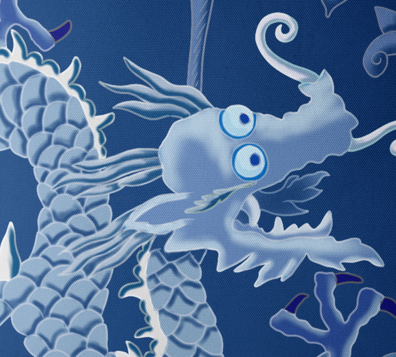 Dragon Garden Cushion – Blue and White Chinoiserie Design