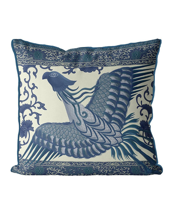 Phoenix in Flight, Chinoiserie Cushion / Throw Pillow