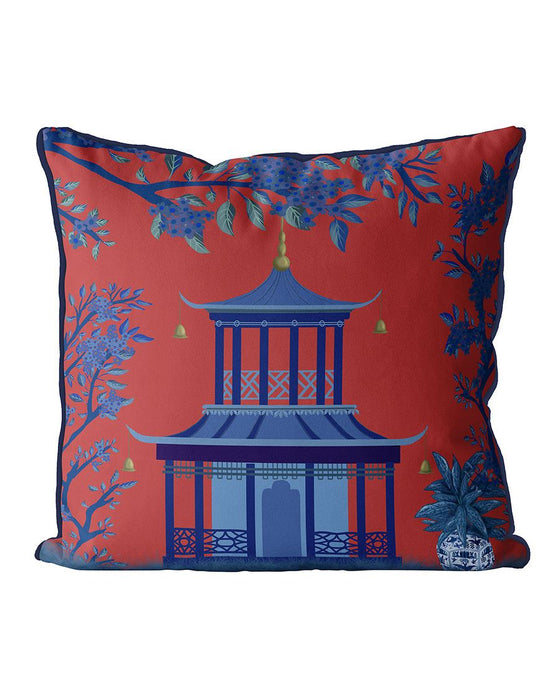 Pagoda, Chinoiserie Cushion / Throw Pillow