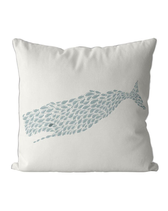 Little Fishes, Whale Coastal Cushion / Throw Pillow