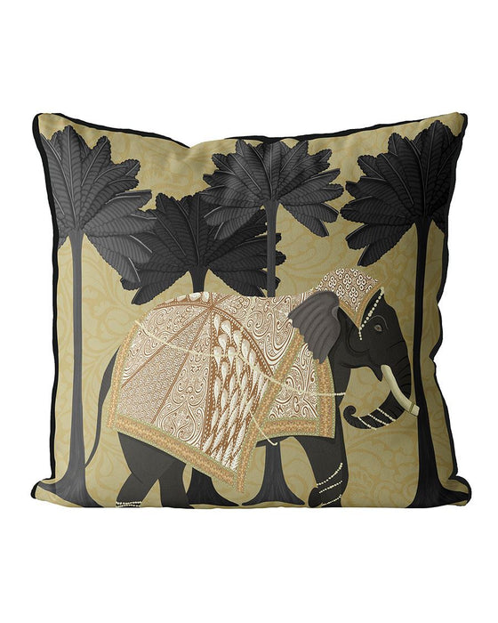 Elephant Under Palms, Animalia, Cushion / Throw Pillow