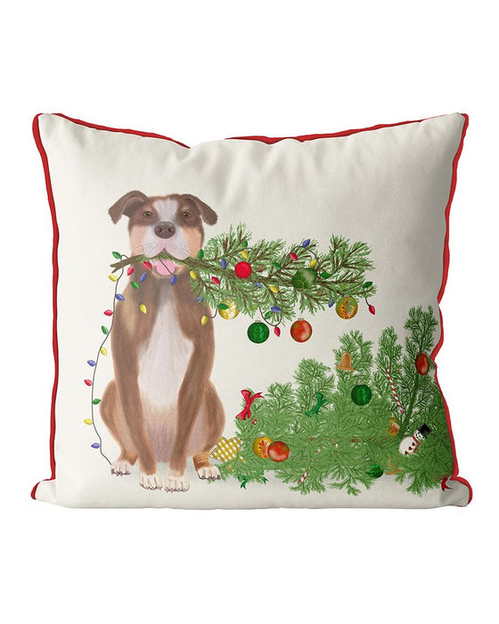 Oops!, Dog Christmas Tree Cushion / Throw Pillow