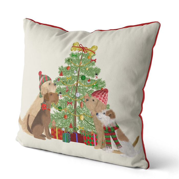 Bone Tree, Dog Christmas Cushion / Throw Pillow