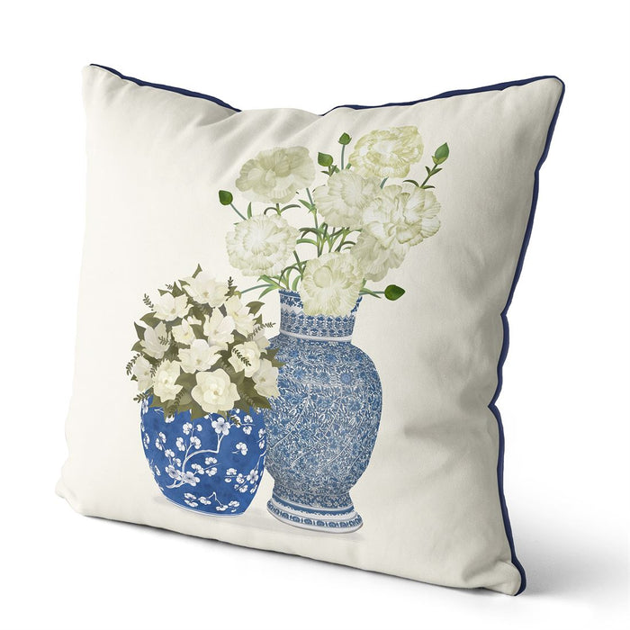 Chinoiserie Flower Duo 1, Cushion / Throw Pillow
