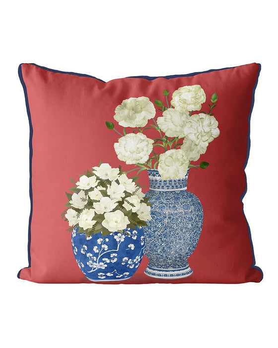 Chinoiserie Flower Duo 1, Cushion / Throw Pillow