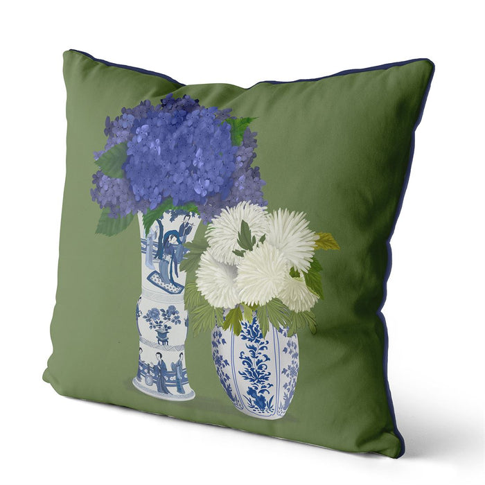Chinoiserie Flower Duo 3, Cushion / Throw Pillow