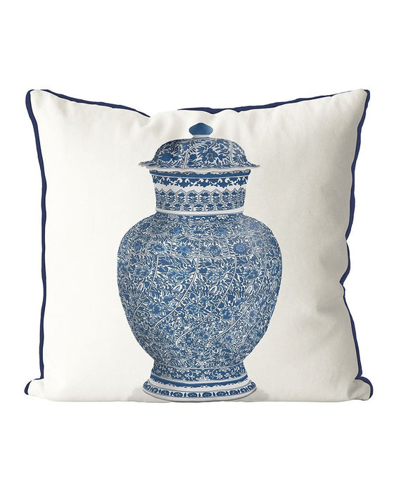 Chinoiserie Vase Flower Spiral, Cushion / Throw Pillow